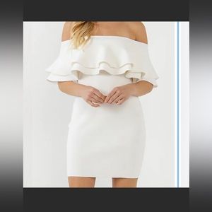White off the shoulder mini dress, NWT